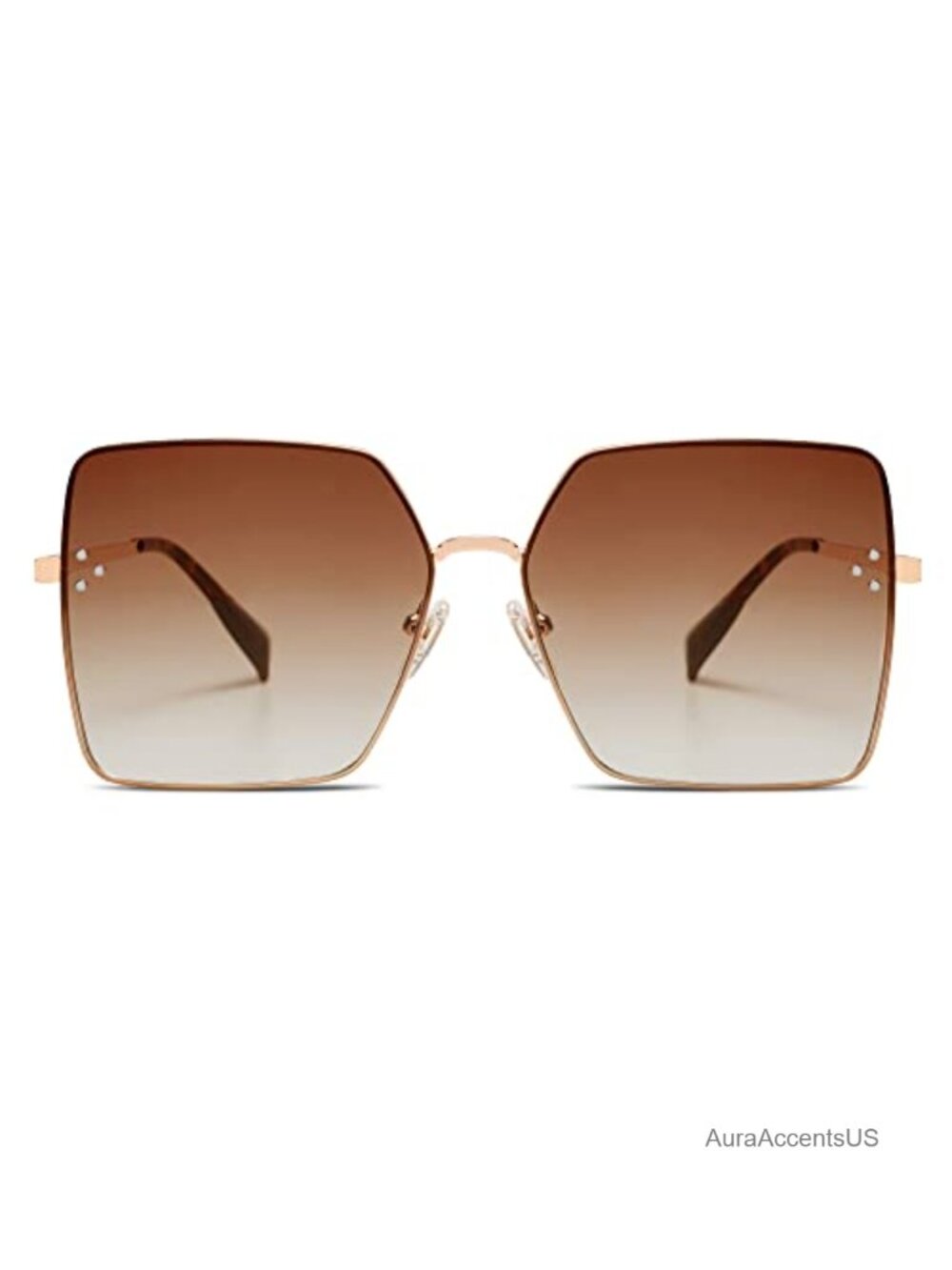 Trendy Big Square Metal Frame UV400 Sunglasses Designer Full Frame